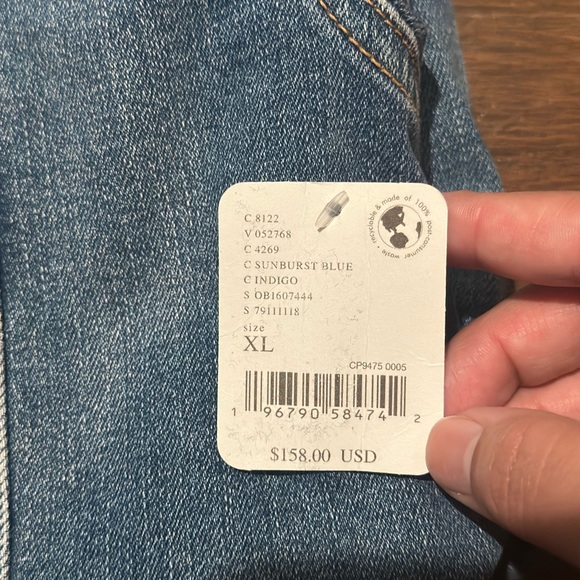 Free People We The Free “Jayde” Blue denim flare Jumpsuit - Picture 4 of 5